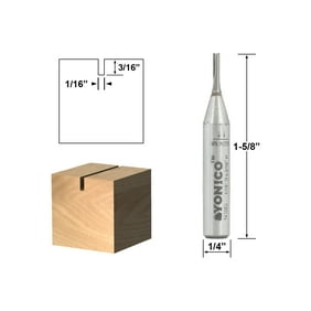 3//16/" Tapered Spiral ZRN Coated CNC Router Bit Yonico 38314-SC 1//4/" Shank